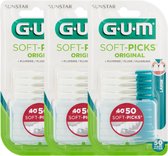 GUM Soft-Picks Large - 3 x 50 pièces - Pack économique