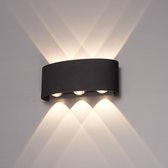 Dekubo Mika - Up & Down led lamp Zwart - Buitenlamp - LED Buitenverlichting - Warmlicht - LED-wandlamp