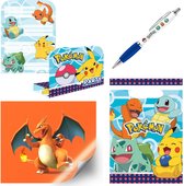 Pokémon Party Pack: 8 Pokémon uitdeelzakjes + 8 Pokémon uitnodiging kaarten + 8 Pokémon Balpennen + 8 Pokémon Charizard Stickers