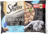 Sheba - Les Créations - Vis selectie in saus - Fijne stukjes - 4x85g