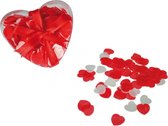 Hartjes vorm bad of deco confetti 80x gram in hartjes doosje - Valentijnsdag en Love thema feestartikelen