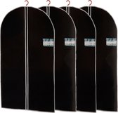 Set van 6x stuks zwarte kledinghoezen 60 x 150 cm - Kledinghoezen - Bescherm hoezen voor kleding