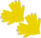 2x paar touchscreen smartphone handschoenen geel voor volwassenen
