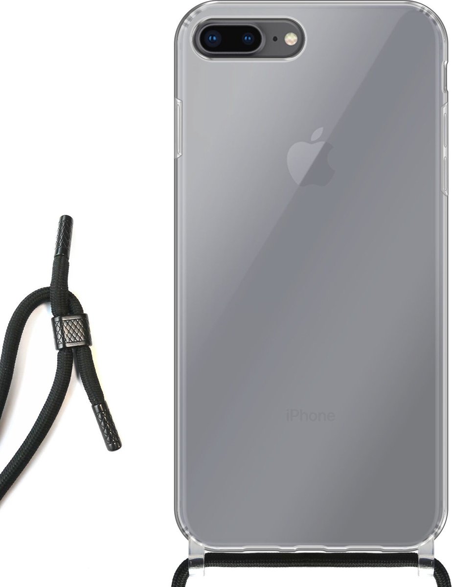 Hoesje met koord - geschikt voor iPhone 7 Plus - Schockproof ketting crossbody transparant case