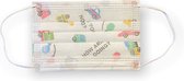 Kinder Mondkapjes mondmaskers - 3 Laags - 200 Stuks - Wit - Wagens