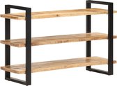 Decoways - Dressoir met 3 schappen 120x40x75 cm ruw mangohout