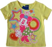 Disney Minnie Mouse Meisjes T-shirt - Geel met felle neon Kleuren - Maat 116