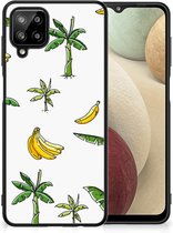 GSM Hoesje Geschikt voor Samsung Galaxy A12 Mobiel TPU Hardcase met Zwarte rand Banana Tree