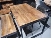 Eettafel Lucas 160x90x76 cm mangohout en metaal