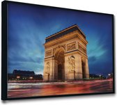 Akoestische panelen - Geluidsisolatie - Akoestische wandpanelen - Akoestisch schilderij AcousticPro® - paneel met de Arc de Triomphe - Design 160 - Basic - 170x120 - zwart- Wanddec