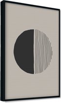 Akoestische panelen - Geluidsisolatie - Akoestische wandpanelen - Akoestisch schilderij AcousticPro® - paneel met grafisch element - Design 20 - basic - 60x90 - Wit- Wanddecoratie