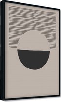 Akoestische panelen - Geluidsisolatie - Akoestische wandpanelen - Akoestisch schilderij AcousticPro® - paneel met grafisch element - Design 17 - basic - 100x70 - Wit- Wanddecoratie