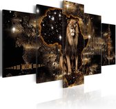 Schilderij - Golden Lion (5 Parts) Wide.