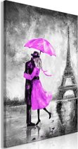 Schilderij - Paris Fog (1 Part) Vertical Pink.