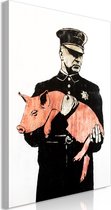 Schilderij - Police Pig (1 Part) Vertical.