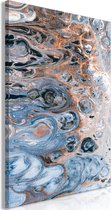 Schilderij - Sienna Blue Marble (1 Part) Vertical.