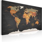 Schilderij - World Map: Secrets of the Earth.
