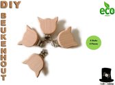 Bob Online ™- 4 Stuks - Kat Beukenhout Blanco Jarretel Clips 40mm - Houten Clip - DIY Jarretel Clip Los - Klemmen los – Hobby Kralen – Cat Blank Beech Wood Suspender Clips - Speenk