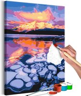 Doe-het-zelf op canvas schilderen - Lake Minnewanka.