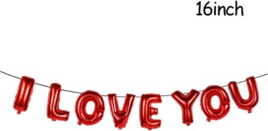 Ballonnen set I Love You Rood 40cm hoog - Valentijnsdag - Moederdag TIP