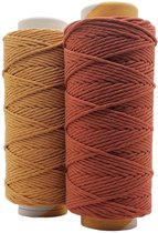 Cafuné Lux Macramé garen -2 kg- 5 mm-oker/terracotta - 195+195 mtr - Uitkambaar