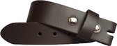 De Riemenspecialist - Buckle Riem Kleur Bruin - 4 cm breed - Maat 85 - 100% echt leder - Riem zonder gesp ( Totale Lengte 100)