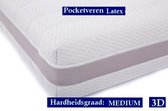 Aloe Vera - Eenpersoons Matras 3D -POCKET LATEX 7 ZONE 23 CM - Gemiddeld ligcomfort - 90x220/23