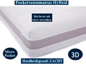 Aloe Vera - Eenpersoons Matras 3D -MICROPOCKET HYBRID 7 ZONE 25 CM - Zacht ligcomfort - 90x210/25