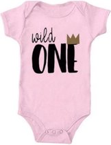 Cakesmash baby romper Wild One roze - eerste verjaardag - 1e verjaardag - cakesmash - baby kleding - kinderkleding - romper