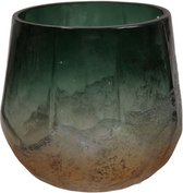 Oneiro’s Luxe Waxinelichthouder  VASE Groen - Ø10x10 cm - kaarsenhouders - kaarsenhouder - waxinehouder - decoratie – woonaccessoires – theelichthouder – zwart – goud – zilver