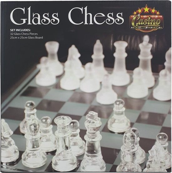 Glazen schaakspel 25x25cm | Games | bol.com