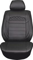 Premium Skai Leder Stoelhoezen Compleet set Contra Zwart Bedrijfsauto’s Voorstoelen (1+1)