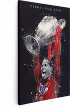 Artaza Canvas Schilderij Voetbalspeler Virgil van Dijk bij Liverpool - 60x90 - Foto Op Canvas - Wanddecoratie