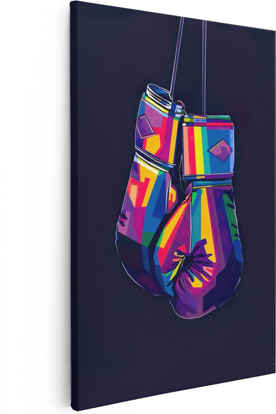 Artaza - Peinture sur Canevas - Gants de boxe en couleurs abstraites - 20x30 - Petit - Photo sur Toile - Impression sur Toile
