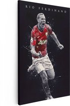 Artaza Canvas Schilderij Rio Ferdinand bij Manchester United - 40x60 - Poster Foto op Canvas - Canvas Print