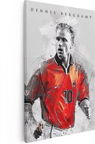 Artaza Canvas Schilderij Voetbalspeler Dennis Bergkamp bij Oranje - 40x60 - Poster Foto op Canvas - Canvas Print