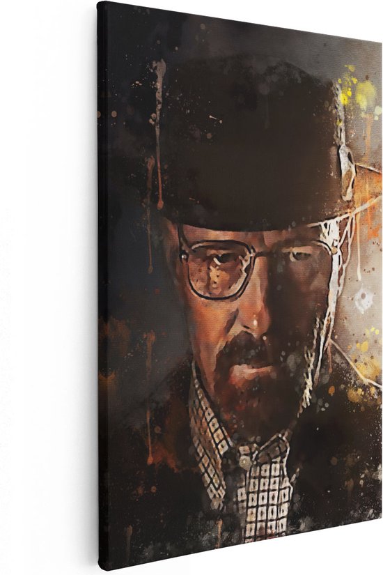Artaza Canvas Schilderij Walter H. White uit Breaking Bad op Olieverf - 20x30 - Klein - Foto Op Canvas - Canvas Print