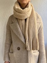 Sjaal teddy - wintersjaal - beige sjaal - pluche sjaal