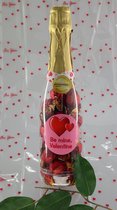 Valentijn Champagne fles met chocolade kogels 280gram