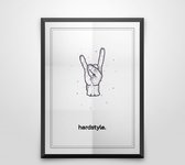 Hardstyle zwart wit poster | muziek poster zonder lijst | 30 x 40 cm