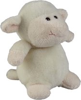 Pluche knuffel dieren Lammetje/schaap van 12 cm - Speelgoed lammetjes knuffels - Leuk als cadeau voor kinderen