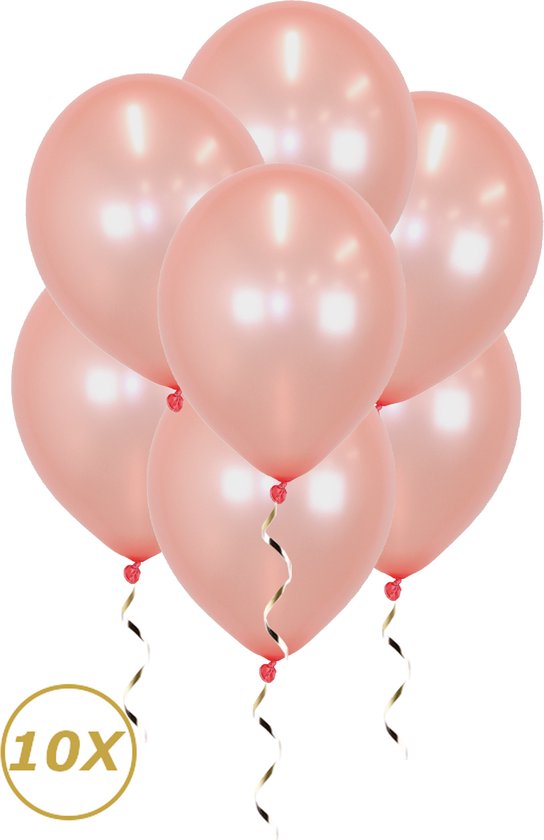 Rose gouden Helium Ballonnen 2022 Verjaardag Versiering Feest Versiering Ballon Metallic Rose goud Luxe Decoratie - 10 Stuks