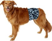 Hondenluier Camouflage Grijs Maat L - Wasbaar - Verstelbaar 57-63 cm