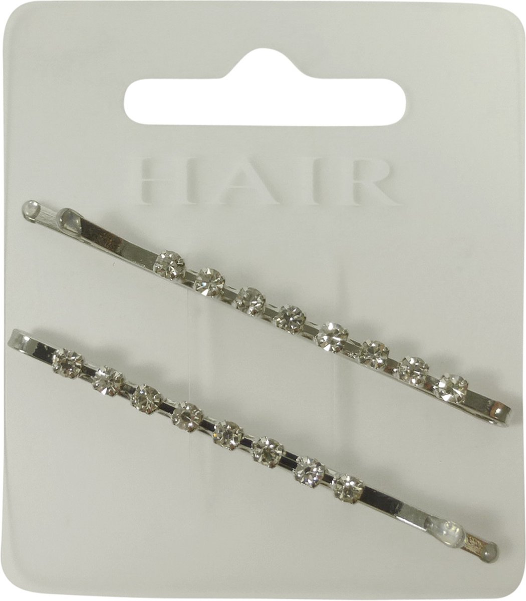 Ouligay 4 stuks strass haarspelden zilver bruid