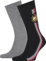 Tommy Hilfiger  Sock 2-Pack Global Ribbon Crest Heren Sokken - Maat 43-46