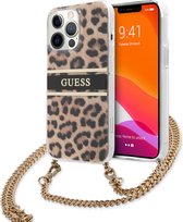 Guess Leopard Backcase coque avec cordon iPhone 13 Pro Max