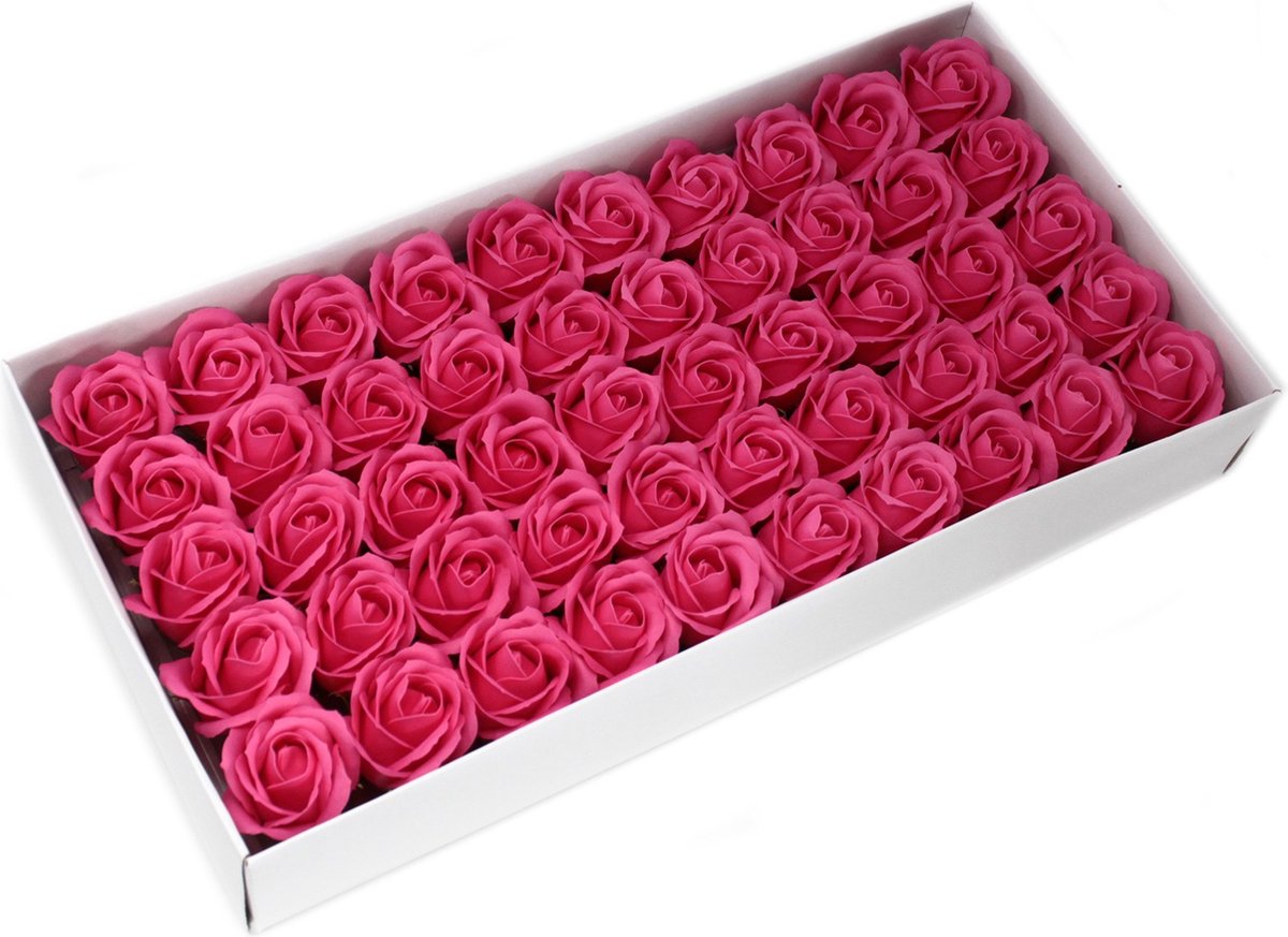 Zeep Bloemen - Roos - Licht Rood - 50 stuks - 5x6.5cm