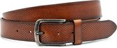 Cognac  unisex riem 3.5 cm breed - Cognac - Klassiek - Echt Leer - Taille: 110cm - Totale lengte riem: 125cm