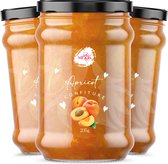 6x Jam - Abrikozen Jam - Geen toegevoegde suiker - Slechts 54 calorieën per 100 gram - Inhoud 6x 235 gram