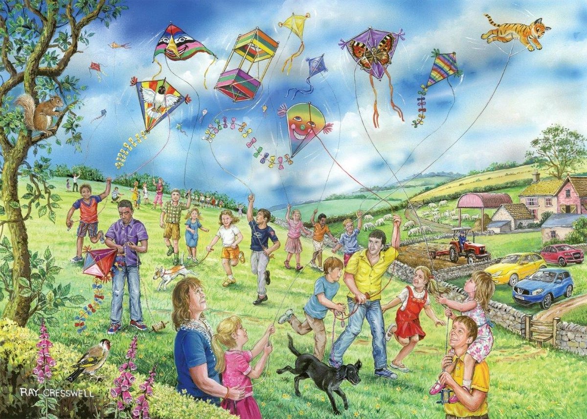 House of Puzzles Let's Go Fly A Kite - BIG 250 Piece Jigsaw Puzzle